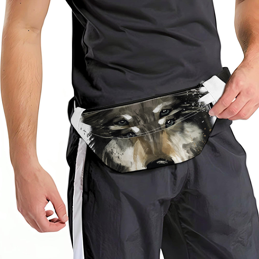 Watercolor Painting Wolf Print Fanny Pack