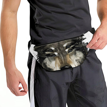 Watercolor Painting Wolf Print Fanny Pack