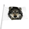 Watercolor Painting Wolf Print Flag