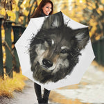 Watercolor Painting Wolf Print Foldable Umbrella