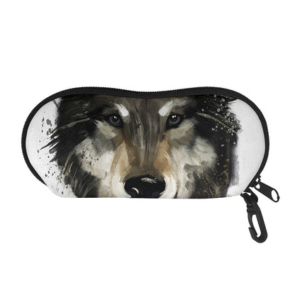 Watercolor Painting Wolf Print Glasses Case