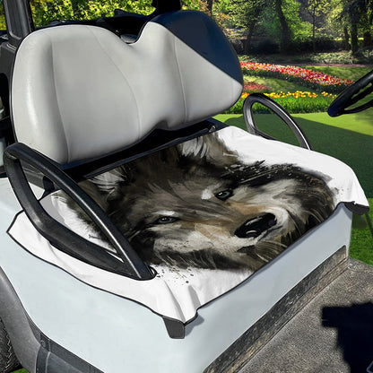 Watercolor Painting Wolf Print Golf Cart Seat Cover