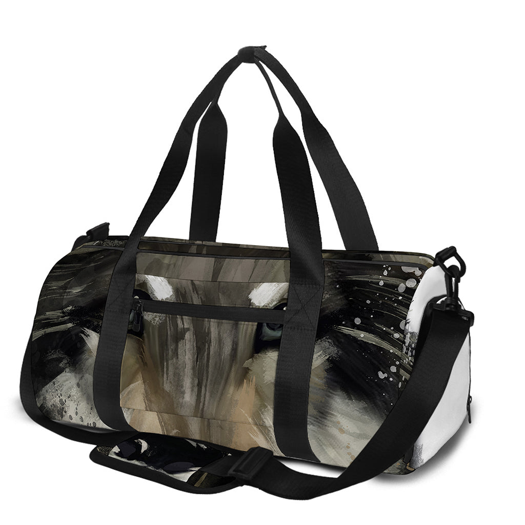 Watercolor Painting Wolf Print Gym Bag