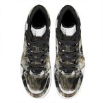 Watercolor Painting Wolf Print High Top Leather Sneakers