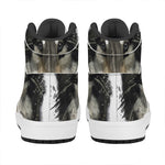 Watercolor Painting Wolf Print High Top Leather Sneakers