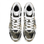 Watercolor Painting Wolf Print High Top Leather Sneakers