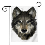 Watercolor Painting Wolf Print House Flag