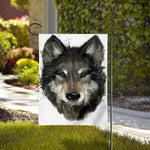 Watercolor Painting Wolf Print House Flag