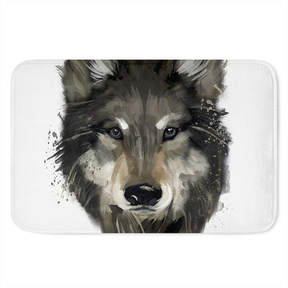 Watercolor Painting Wolf Print Indoor Door Mat