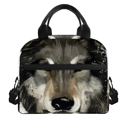 Watercolor Painting Wolf Print Insulated Lunch Bag
