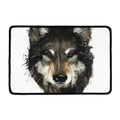 Watercolor Painting Wolf Print Kitchen Mat