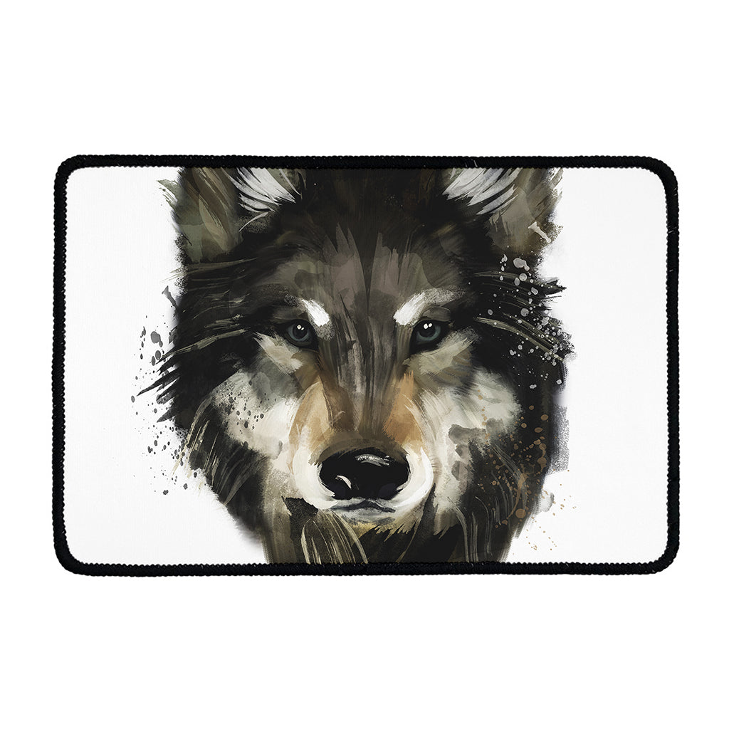 Watercolor Painting Wolf Print Kitchen Mat