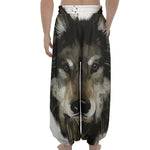 Watercolor Painting Wolf Print Lantern Pants