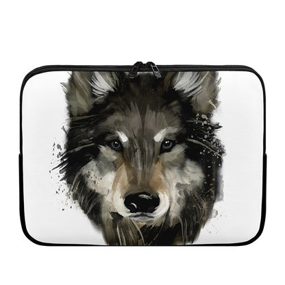 Watercolor Painting Wolf Print Laptop Sleeve
