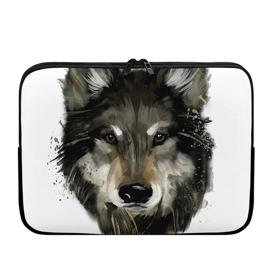 Watercolor Painting Wolf Print Laptop Sleeve