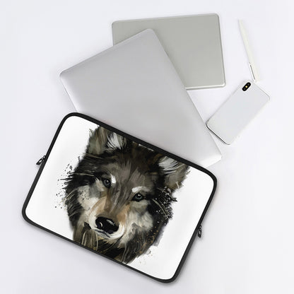 Watercolor Painting Wolf Print Laptop Sleeve