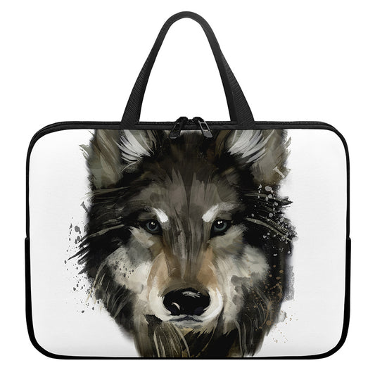 Watercolor Painting Wolf Print Laptop Sleeve With Handle