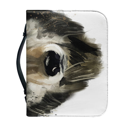 Watercolor Painting Wolf Print Leather Bible Cover