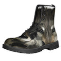 Watercolor Painting Wolf Print Lace-Up Boots