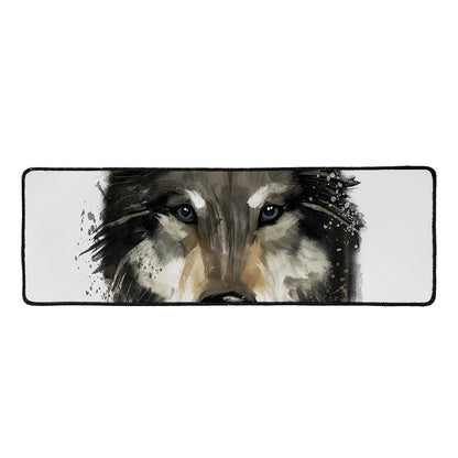 Watercolor Painting Wolf Print Long Kitchen Mat