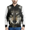 Watercolor Painting Wolf Print Men's Bomber Jacket
