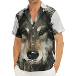Watercolor Painting Wolf Print Men's Deep V-Neck Shirt