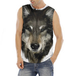 Watercolor Painting Wolf Print Men's Fitness Tank Top