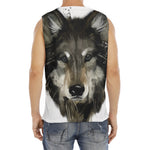 Watercolor Painting Wolf Print Men's Fitness Tank Top