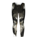 Watercolor Painting Wolf Print Men's Leggings