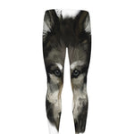 Watercolor Painting Wolf Print Men's leggings