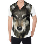 Watercolor Painting Wolf Print Men's Shirt