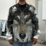 Watercolor Painting Wolf Print Men's Shirt Jacket