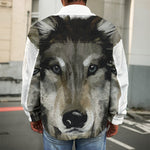 Watercolor Painting Wolf Print Men's Shirt Jacket