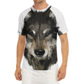Watercolor Painting Wolf Print Men's Short Sleeve Rash Guard
