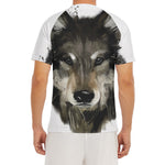 Watercolor Painting Wolf Print Men's Short Sleeve Rash Guard