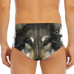 Watercolor Painting Wolf Print Men's Triangle Swim Briefs