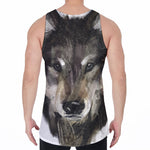 Watercolor Painting Wolf Print Men's Velvet Tank Top