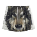 Watercolor Painting Wolf Print Mesh Shorts