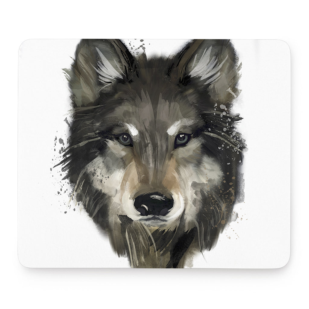 Watercolor Painting Wolf Print Mouse Pad