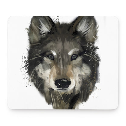 Watercolor Painting Wolf Print Mouse Pad