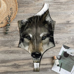 Watercolor Painting Wolf Print One Shoulder Bodysuit