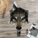 Watercolor Painting Wolf Print One Shoulder Bodysuit