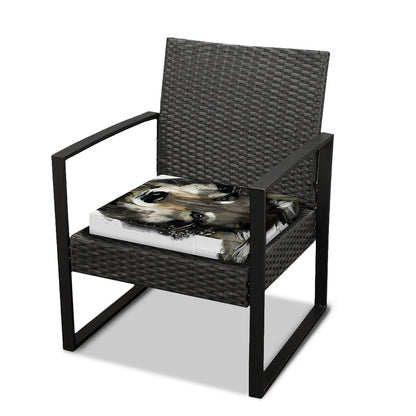 Watercolor Painting Wolf Print Outdoor Seat Cushion Cover