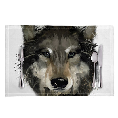 Watercolor Painting Wolf Print Placemat