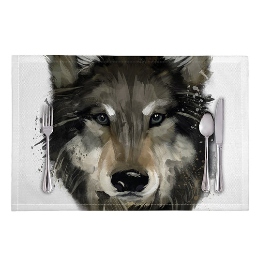 Watercolor Painting Wolf Print Placemat