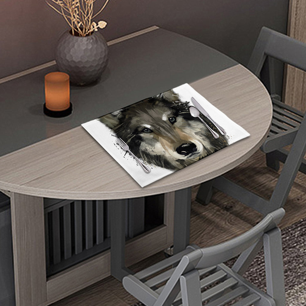 Watercolor Painting Wolf Print Placemat