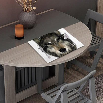 Watercolor Painting Wolf Print Placemat