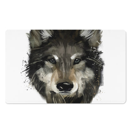 Watercolor Painting Wolf Print Polyester Doormat