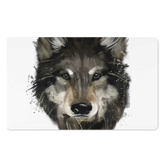 Watercolor Painting Wolf Print Polyester Doormat