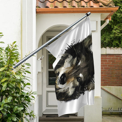 Watercolor Painting Wolf Print Polyester Flag